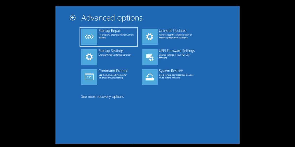 Using Startup Repair in Windows 11