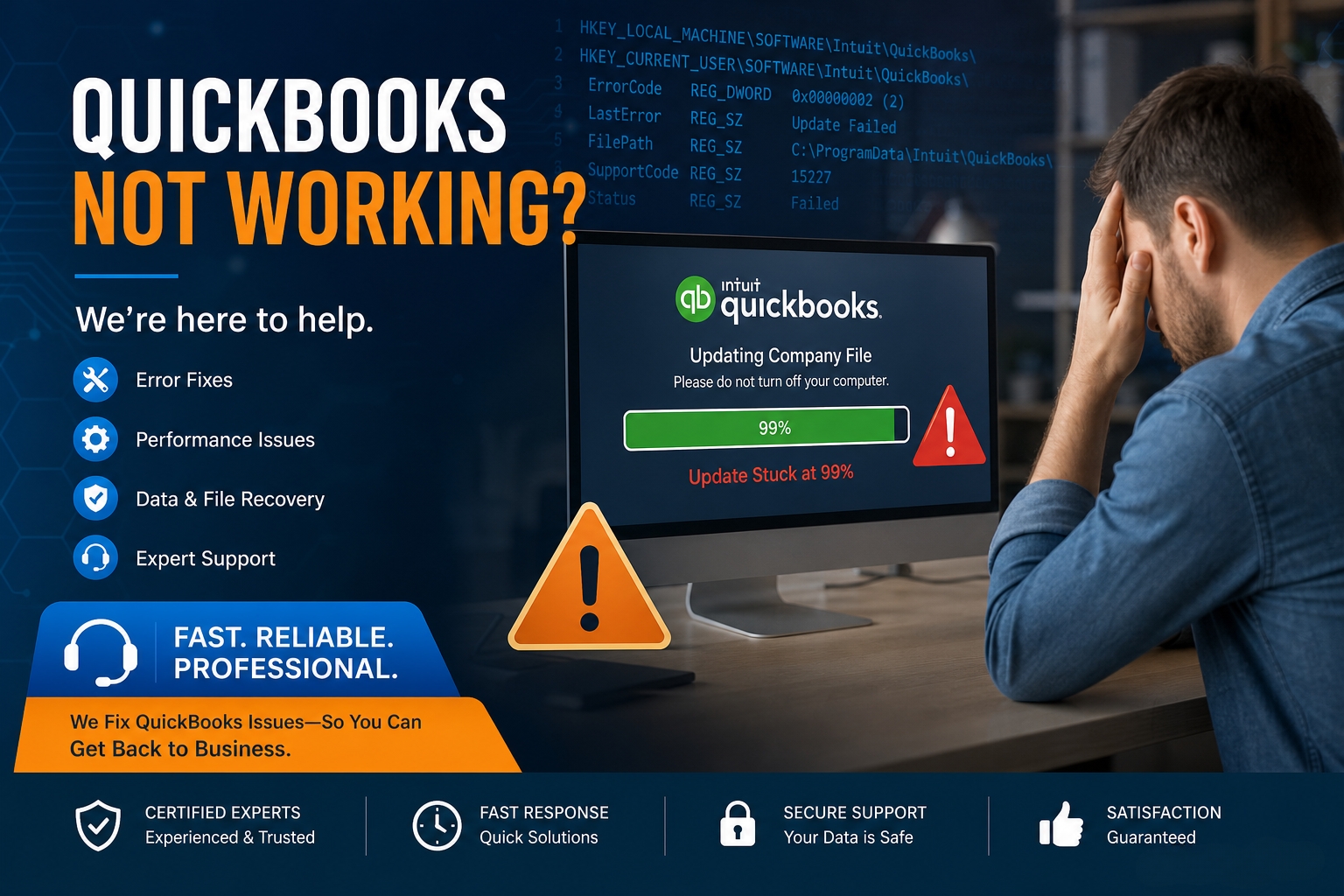 QuickBooks Desktop Installation Stuck at 99% – Fixes