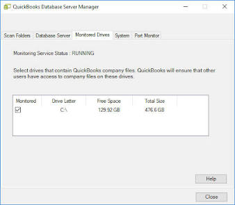 Showing that the Verify QuickBooks Database Server Manager services are running.