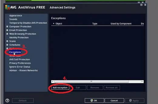 Infographics showing the antivirus exclusion process.