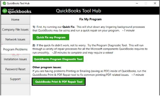 Image showing QuickBooks Print & PDF Repair Tool.