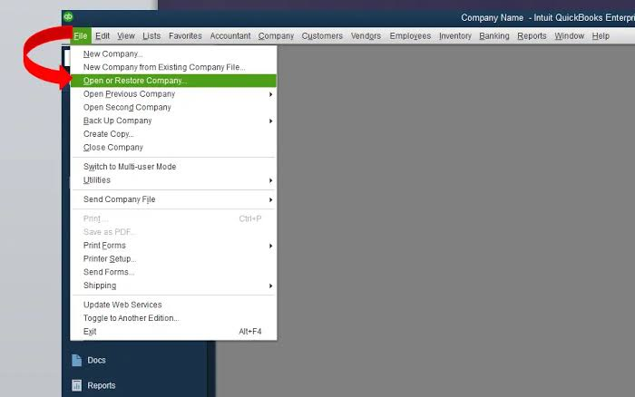 Image showing Open or Restore Company