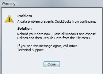 QuickBooks data damage error example two